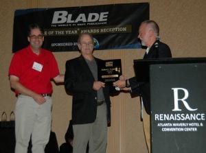 AKTI Vice President John Sullivan (W.R. Case), Steve Shackleford of BLADE, and Rod Bremer (CRKT), AKTI chair Anti-Counterfeiting Committee.