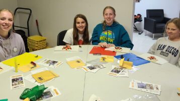 Girls Scouts learning knife safety
