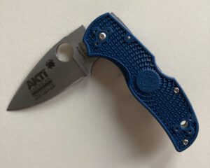 Open Spyderco Native 5 with AKTI logo