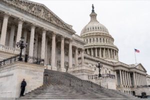 US Capitol with guard